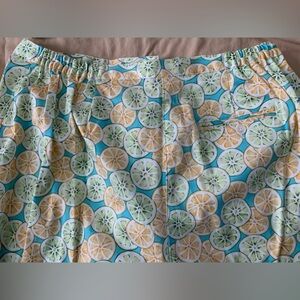 Talbots Colorful Citrus Print Crops